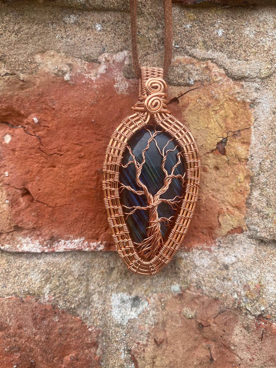 "Woodland Tales" - Labradorite Tree of Life Copper Wire Wrapped Amulet